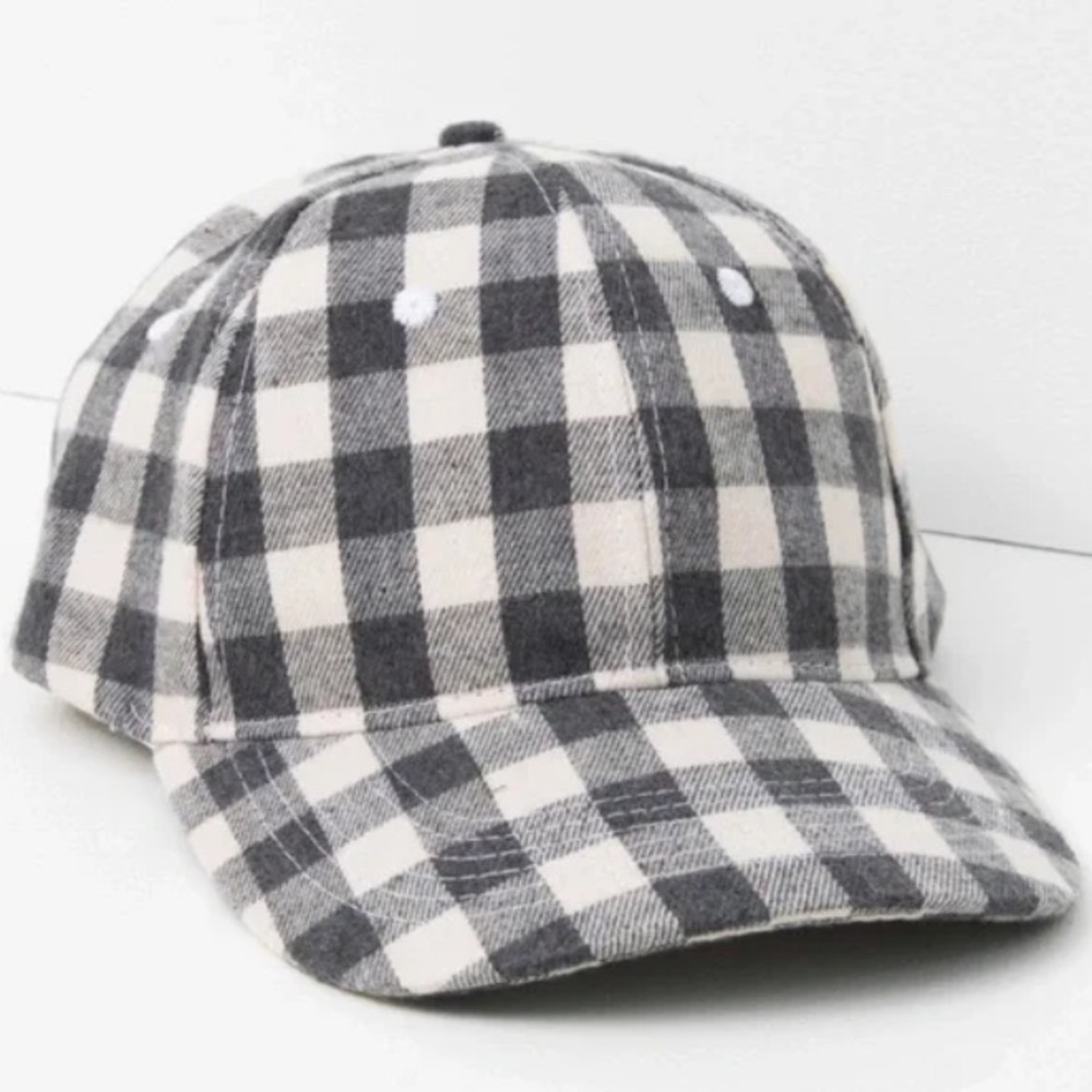 Cocus Pocus Buffalo Check Baseball Cap-Unisex hat Dark Grey Fabfitfun New No Tag